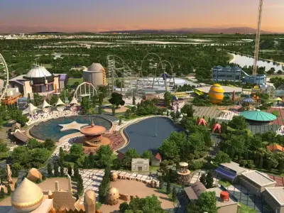 Large Outdoor Amusement Park 3D model