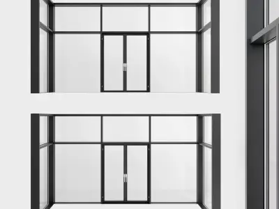 Panoramic windows Door Entrance 5 Low-poly 3D model