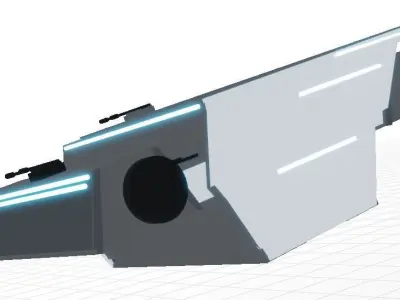 3D sci-fi Spaceship Low-poly 3D model