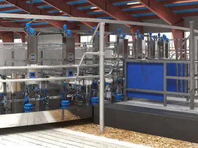  Rotary Milking Station Clean Ready State 