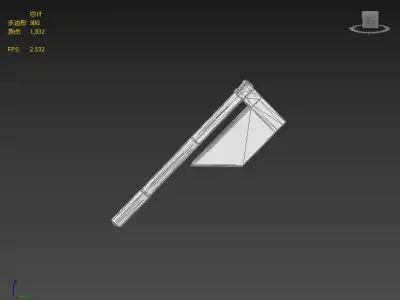 Next generation battle axe Free low-poly 3D model