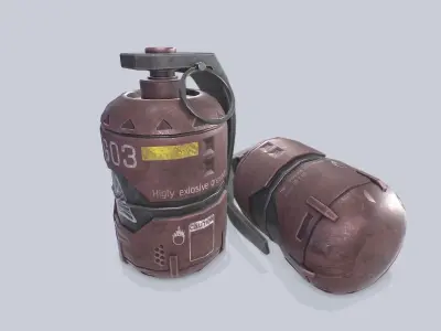 Scifi grenade Low-poly 3D model