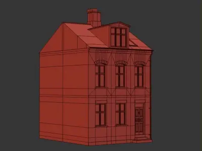 Brick Building 01 3D model