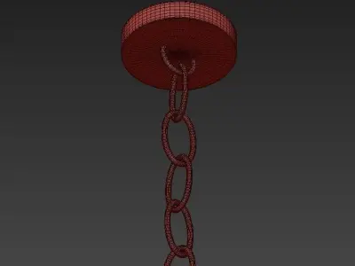 Palacio Collection 5  Light Vintage Gold Chandelier with Shade 3D model