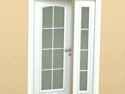 Door-11 door with glass on side 3D model