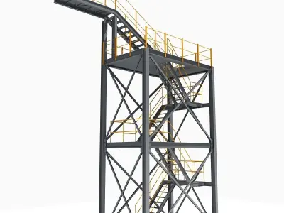 10 Industrial Towers  3D model