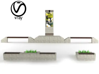 Street bench 3D model