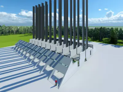 Futuristic Building Monument volume 3D model