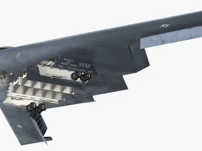  B 2 Spirit Jet Bomber Takeoff Animated Rigged 