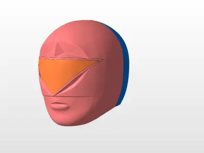 Power Rangers Zeo Chouriki Sentai Ohranger Helmet Set 1 to Gold 3D print model