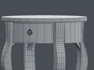 Wood End-Corner Table Low-poly 3D model