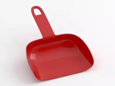Red plastic dustpan 3D model