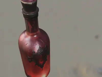 Dark Magic Potion Bottle Low-poly 3D model