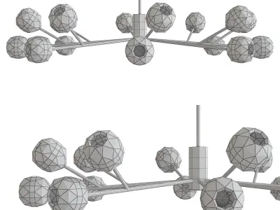 RH Boule De Cristal Round Cluster Chandelier low poly 3d model Low-poly 3D model