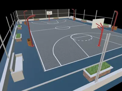 Basketball court 3D model