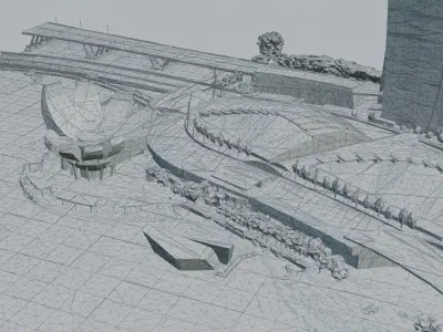 Marina Bay Sands Singapore Low-poly 3D model
