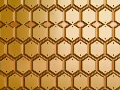 Golden Ver Metal Plate PBR Seamless Texture
