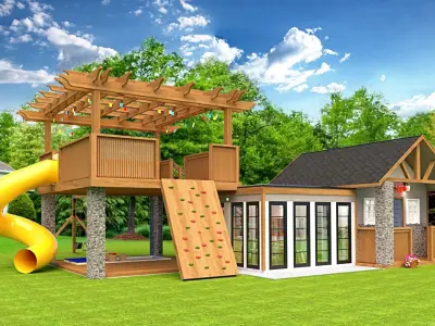 kids play and fun house Low-poly 3D model