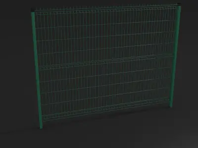 Fence two wire fences 3D model