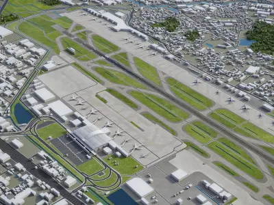 Fukuoka Airport Low-poly 3D model
