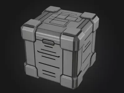 Mystery Tech Container Box Low-poly 3D model