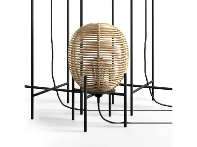 Wicker Sari floor table lamp 3D model