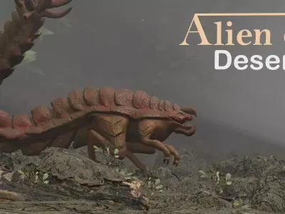 Alien Desert Low-poly 3D model