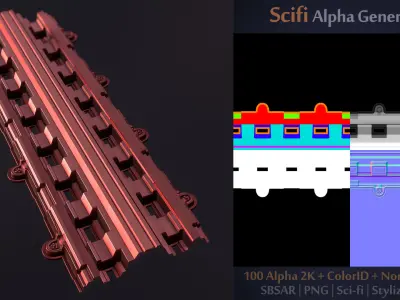 Unique Scifi Alpha Generator - SBSAR - 100 Ready output 3D model