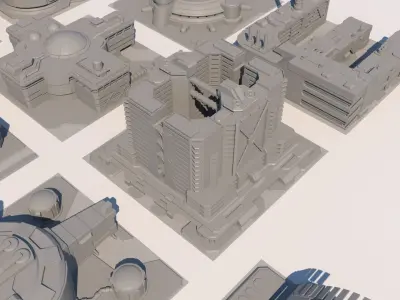 Sci Fi Buildings 3D model