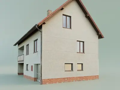 House realistic Low-poly 3D model