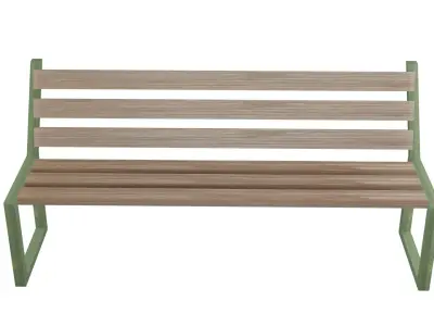 Outdoor Street Wood Bank Free low-poly 3D model