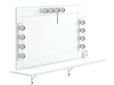 Salon Mirror with Lights 3D model
