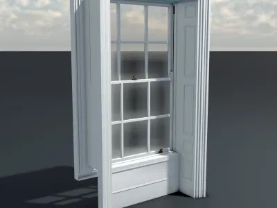 Sash Window Low Poly Model Low-poly 3D model