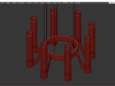 Castle Candles Bronze Low-poly 3D model
