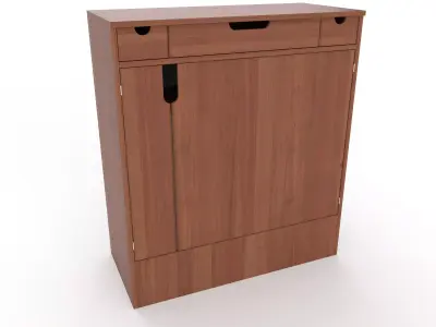 commode 8 wooden cabinet with door 3D model