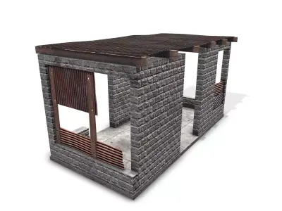 Metal Plates Shed 4 Low-poly 3D model