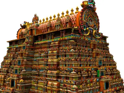 srirangam hindu temple 3D model