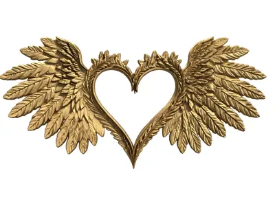Wings Printable carved decor 15  3D print model