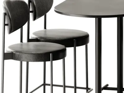 Verner Series 430 Bar Stool and Casual High Oval Table by Bene 3D model