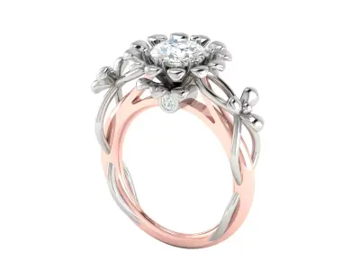 Women Ring  Render 3dm STL OBJ FBX Details 3D print model 111