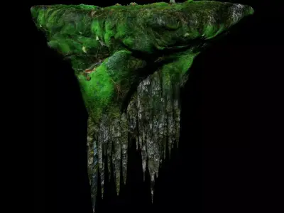 Flying Island Read Art  Low-poly 3D model