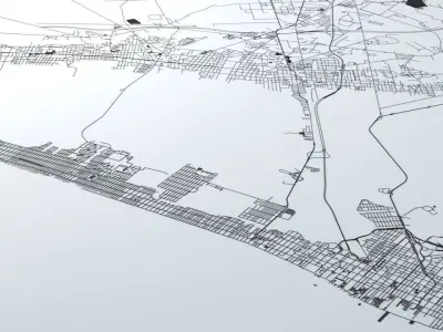 Atlantic City Road Network and Streets 3D model