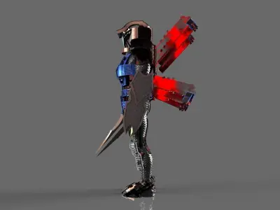 The Robot Warrior Low-poly 3D model