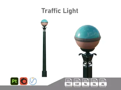 Traffic Light 02 Low-poly 3D model