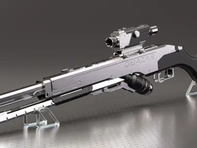 Sci-fi rifle Low-poly 3D model