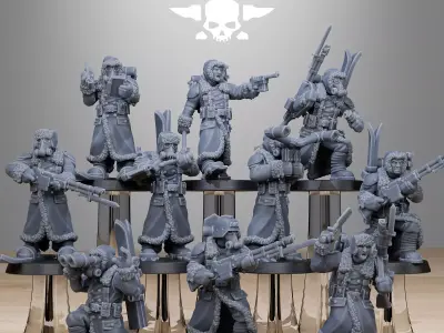 GrimGuard Frostwatch Skiers 3D print model