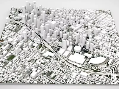 Cityscape Los Angeles Downtown California USA 3D model