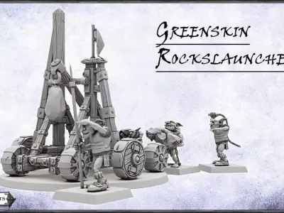 Greenskins RocksLauncher -UNIT- 28mm Miniatures 3D print model