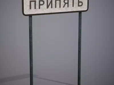 Pripyat sign  Low-poly 3D model