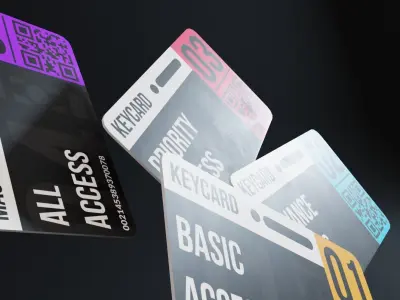 low-poly set of keycards Low-poly 3D model